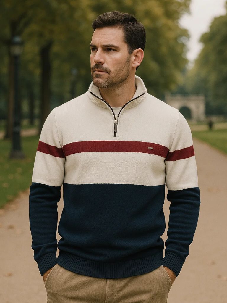 Pullover mit Viertelreißverschluss – Fayymont