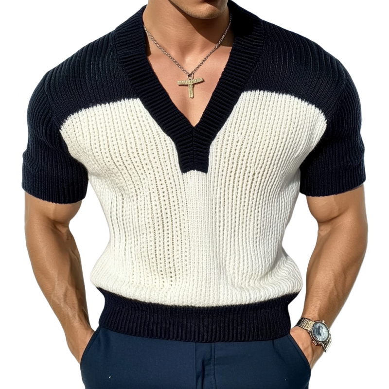 Wimbledon Contrast V-Neck Knit