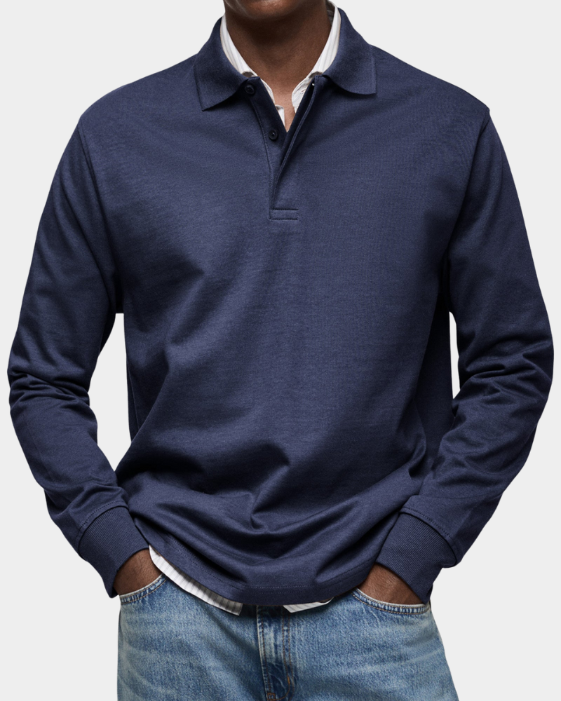 Wilson Langarm-Poloshirt Marineblau | Fayymont