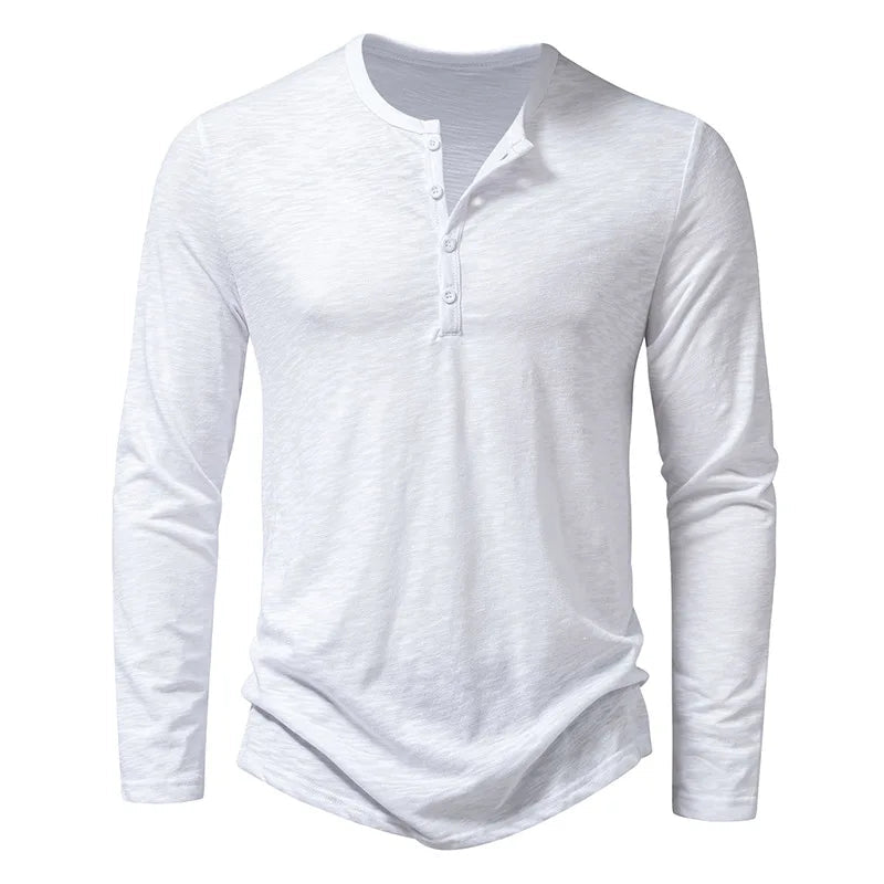Riverside Long-Sleeve Henley — Cotton Knit