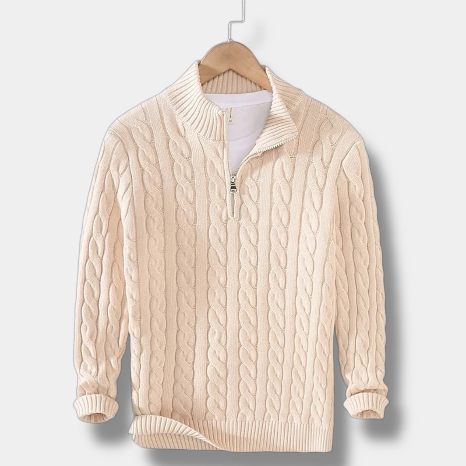 Old Money Jacquard-Pullover mit Stehkragen – Fayymont