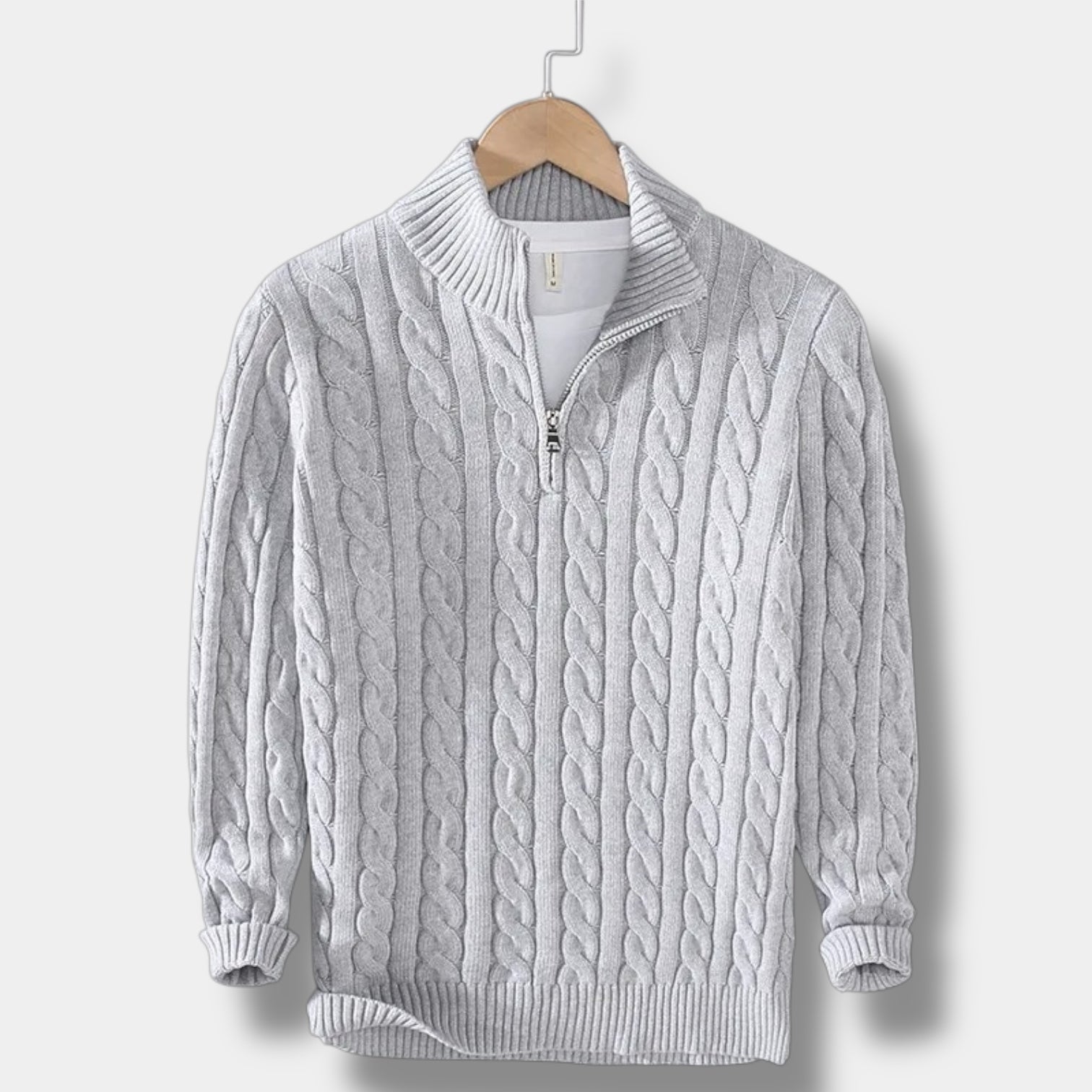 Old Money Jacquard-Pullover mit Stehkragen – Fayymont