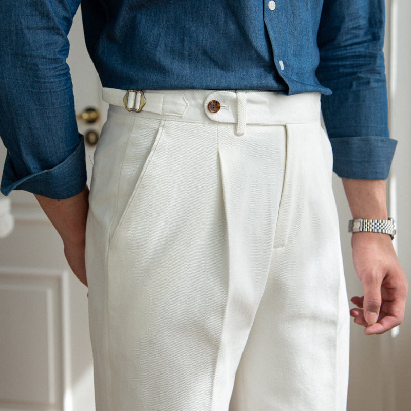 Cotton Twill Antibes Straight Fit Trousers