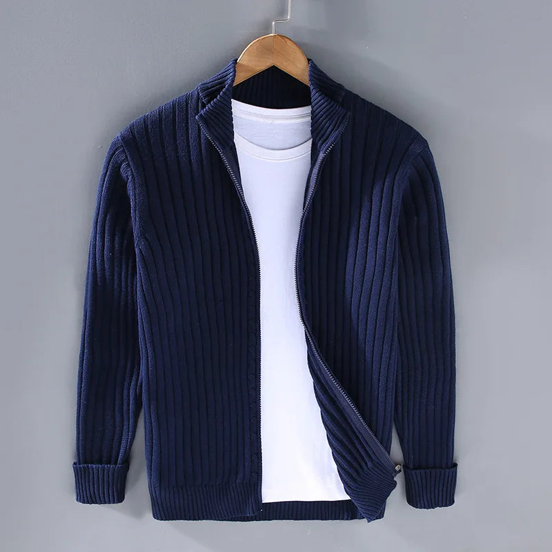 Thorne Strickjacke (Gerippter Reißverschluss-Cardigan) – Fayymont
