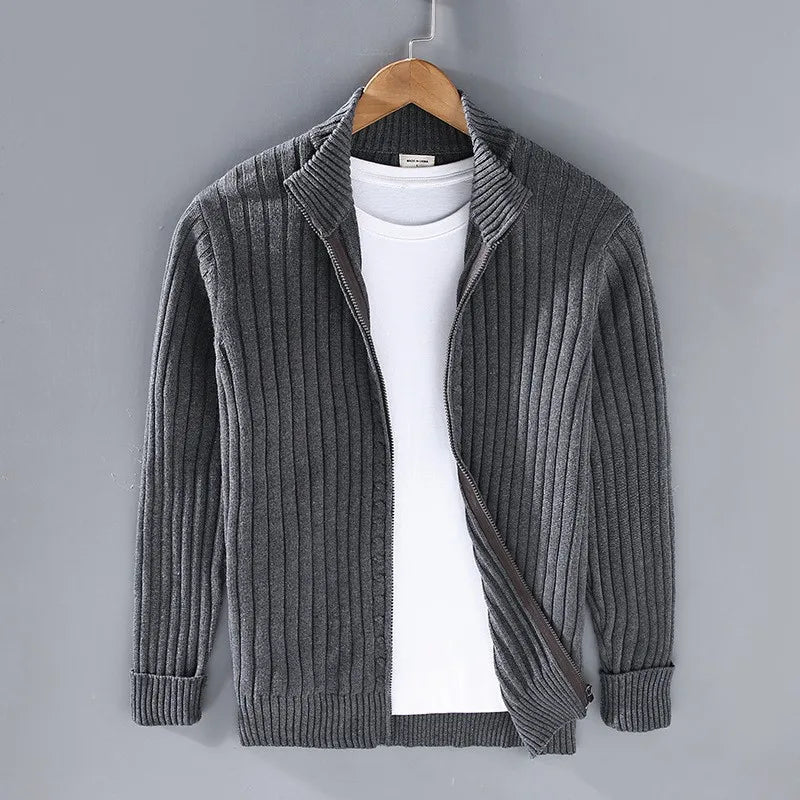 Thorne Strickjacke (Gerippter Reißverschluss-Cardigan) – Fayymont