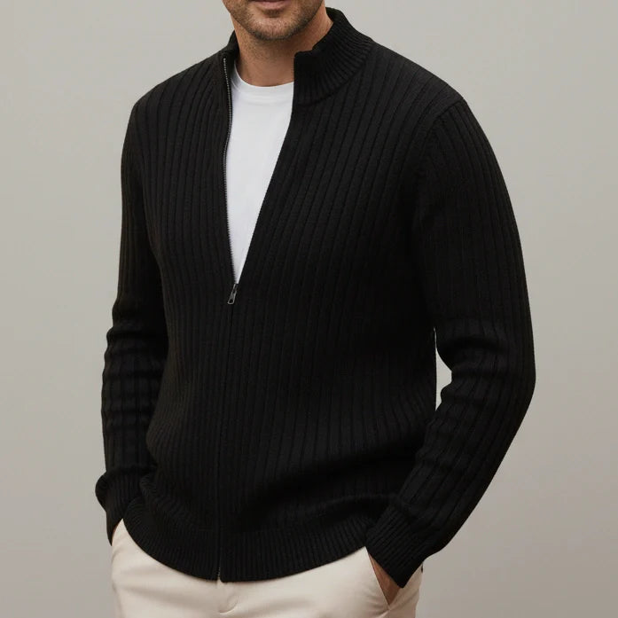 Thorne Strickjacke (Gerippter Reißverschluss-Cardigan) – Fayymont