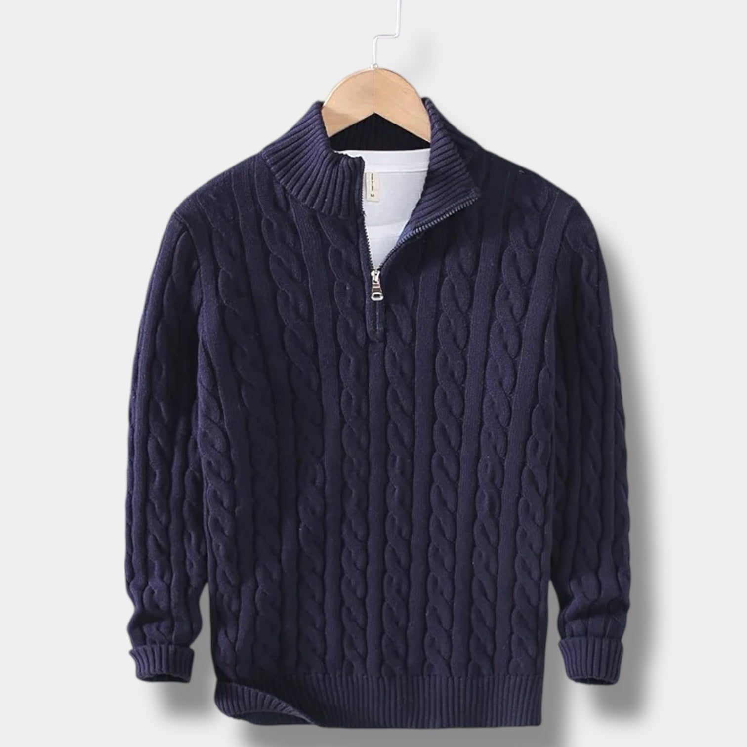 Old Money Jacquard-Pullover mit Stehkragen – Fayymont