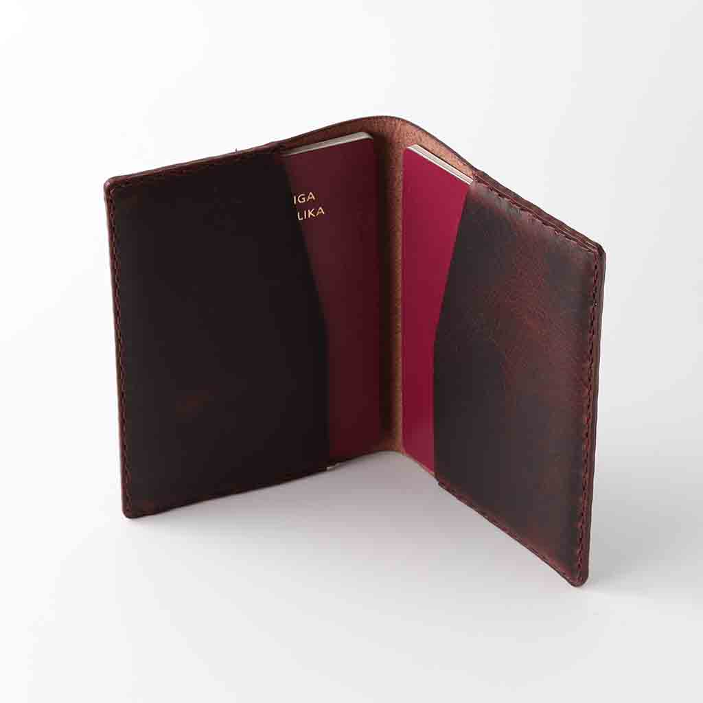 Double Passport Cover / Chocolate Leather