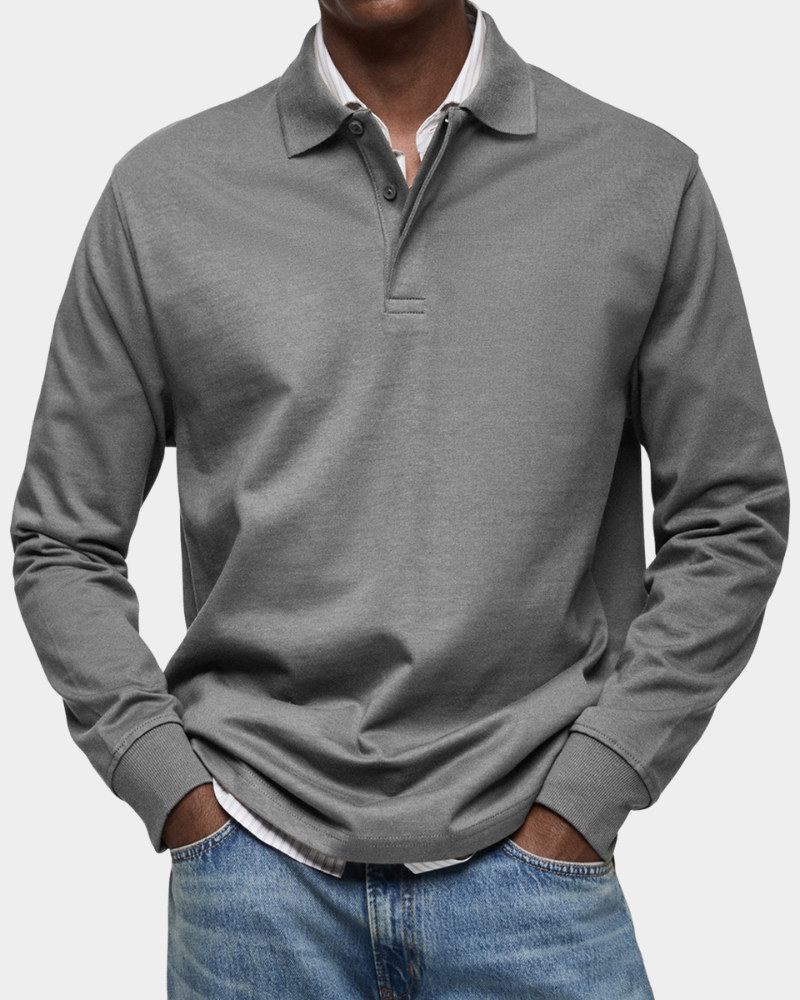 Wilson Langarm-Poloshirt Grau | Fayymont