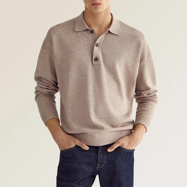 Loxley | Men’s Polo Shirt – Long Sleeve Knit Cotton Blend