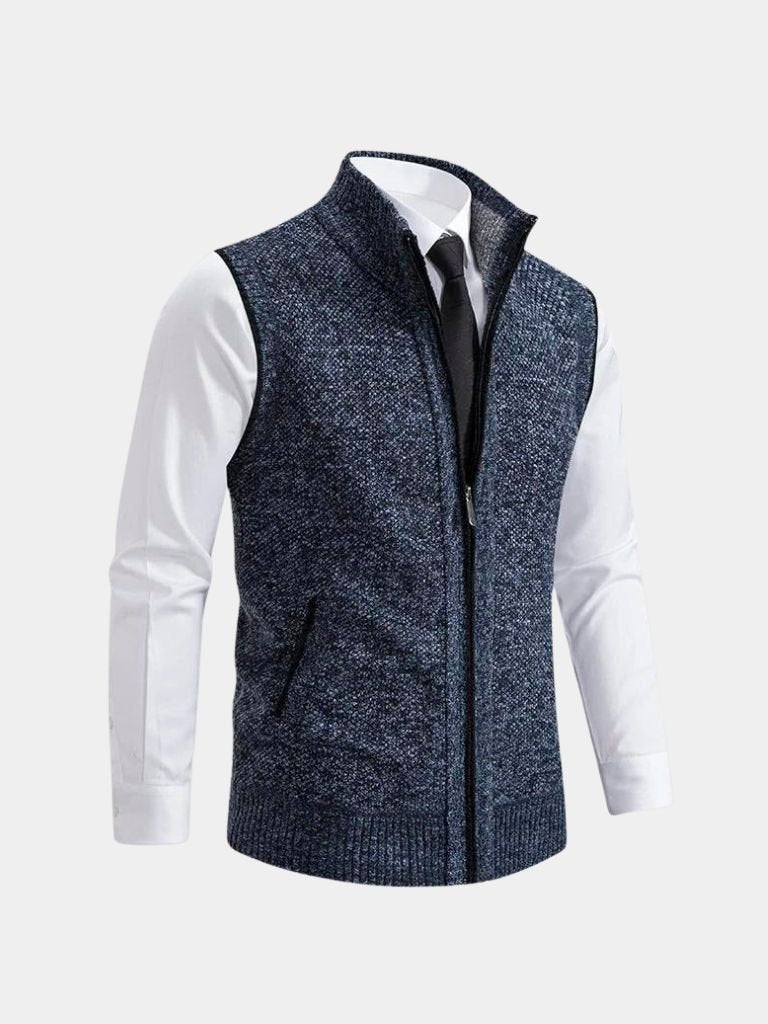 Elegant Full-Zip Sweater Vest - Fayymont Co