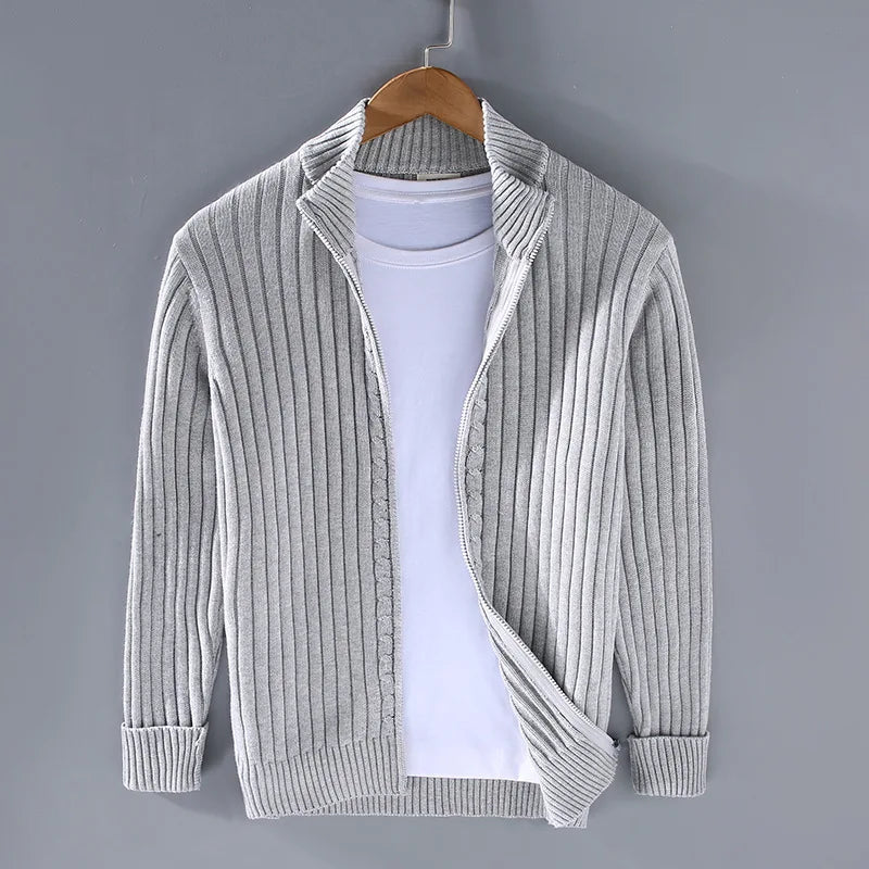 Thorne Strickjacke (Gerippter Reißverschluss-Cardigan) – Fayymont