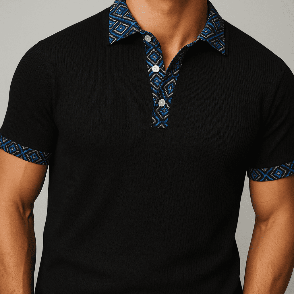 Kit Men Soft Waffle Knit Summer – Lightweight Matching Polo Shirt & Shorts