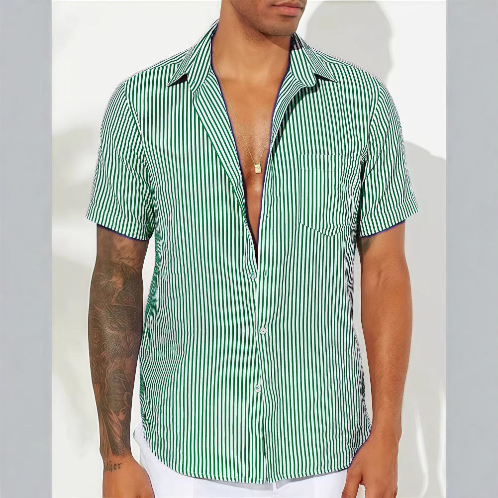 Pinstripe Summer Shirt — Short Sleeve