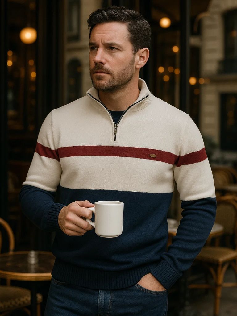 Pullover mit Viertelreißverschluss – Fayymont