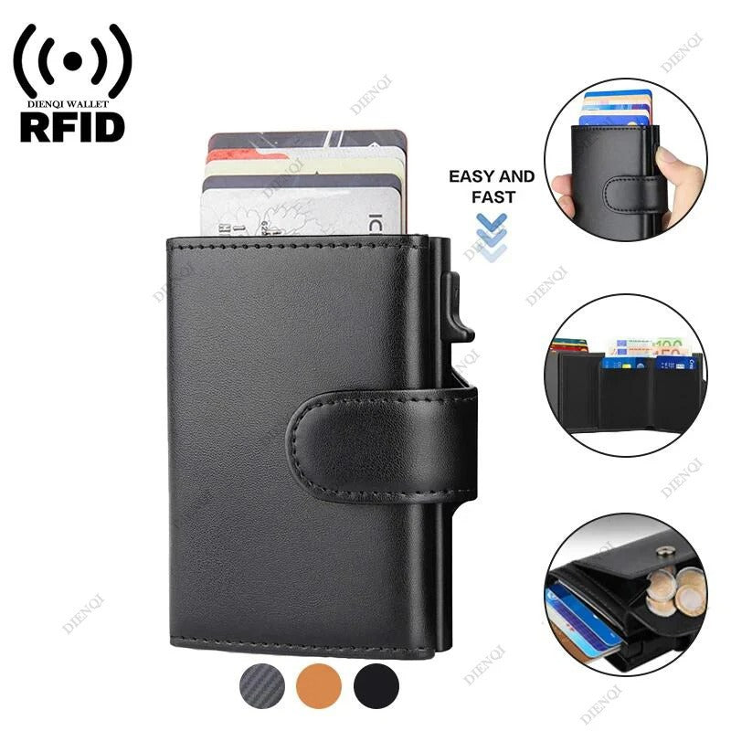 RFID blocking minimalist wallet for men