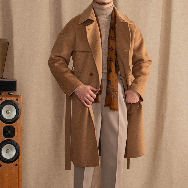 Firenze Wool Blend Belted Double Breasted Coat