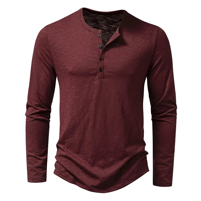Riverside Long-Sleeve Henley — Cotton Knit