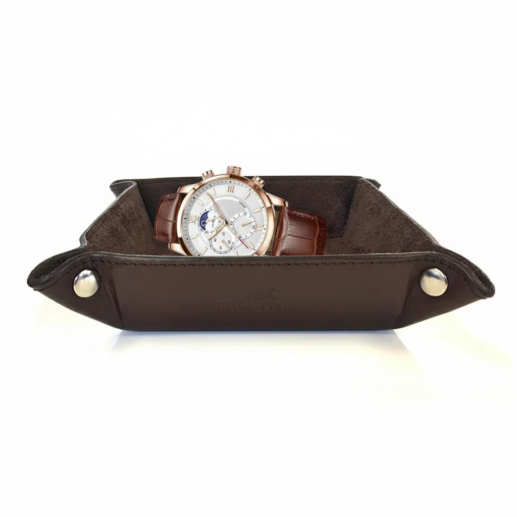 The Regent Valet – Brown Leather Tray