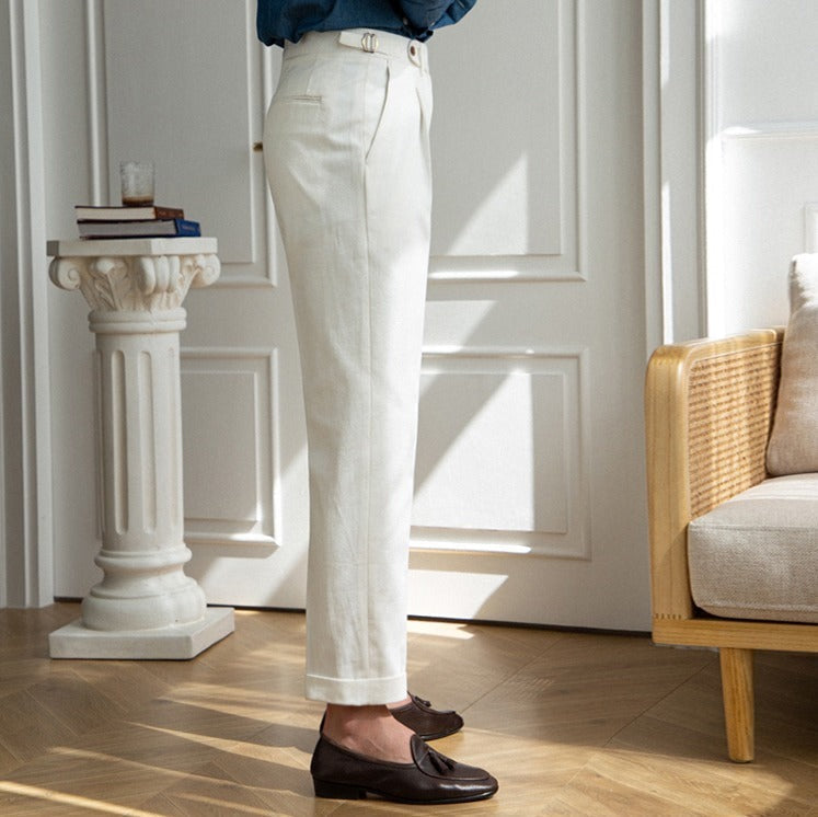 Cotton Twill Antibes Straight Fit Trousers