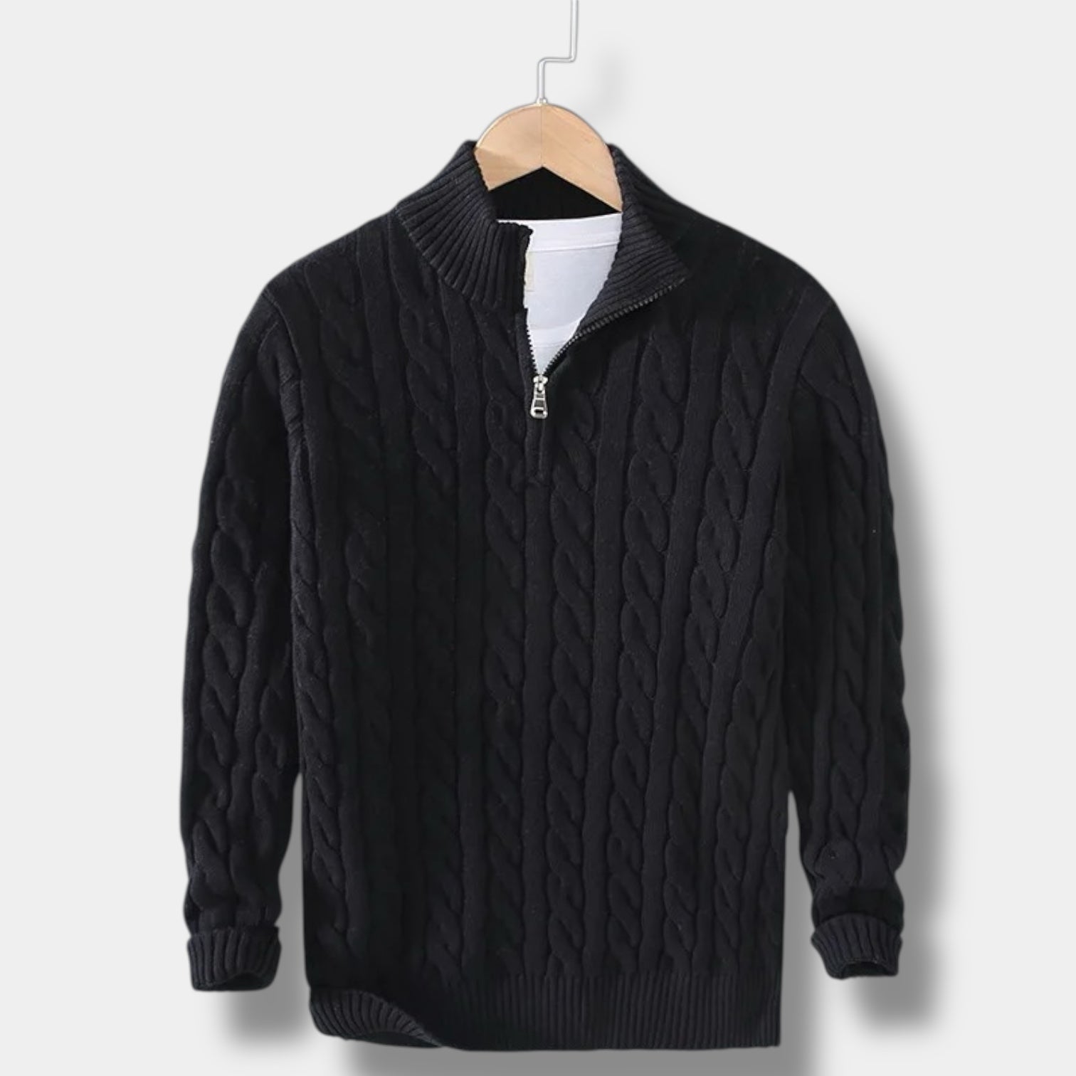 Old Money Jacquard-Pullover mit Stehkragen – Fayymont