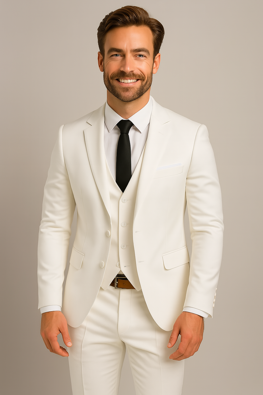 Men’s 3-Piece Slim Fit Suit – Tailored Blazer, Waistcoat and Trousers for Formal Occasions