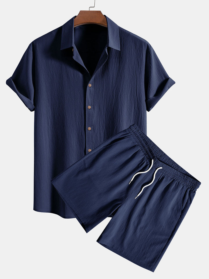 Men’s Button Polo and Tie Shorts Set – Fayymont