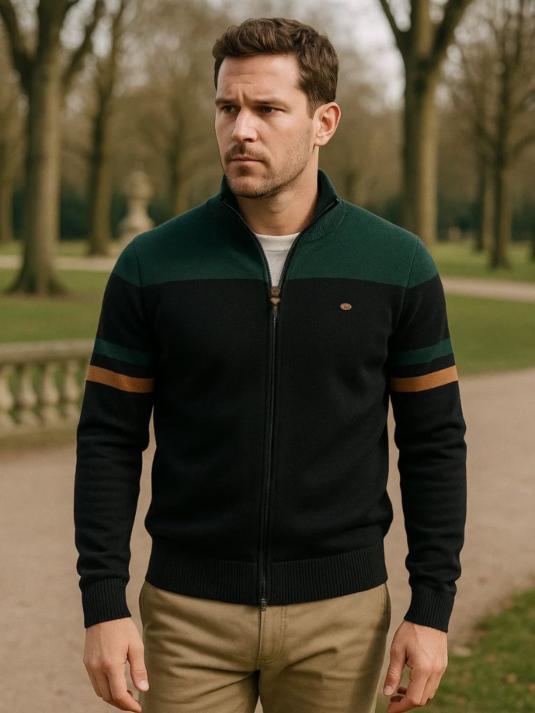 Cardigan Sweater Zipper Standing Collar Knitwear - Fayymont Co