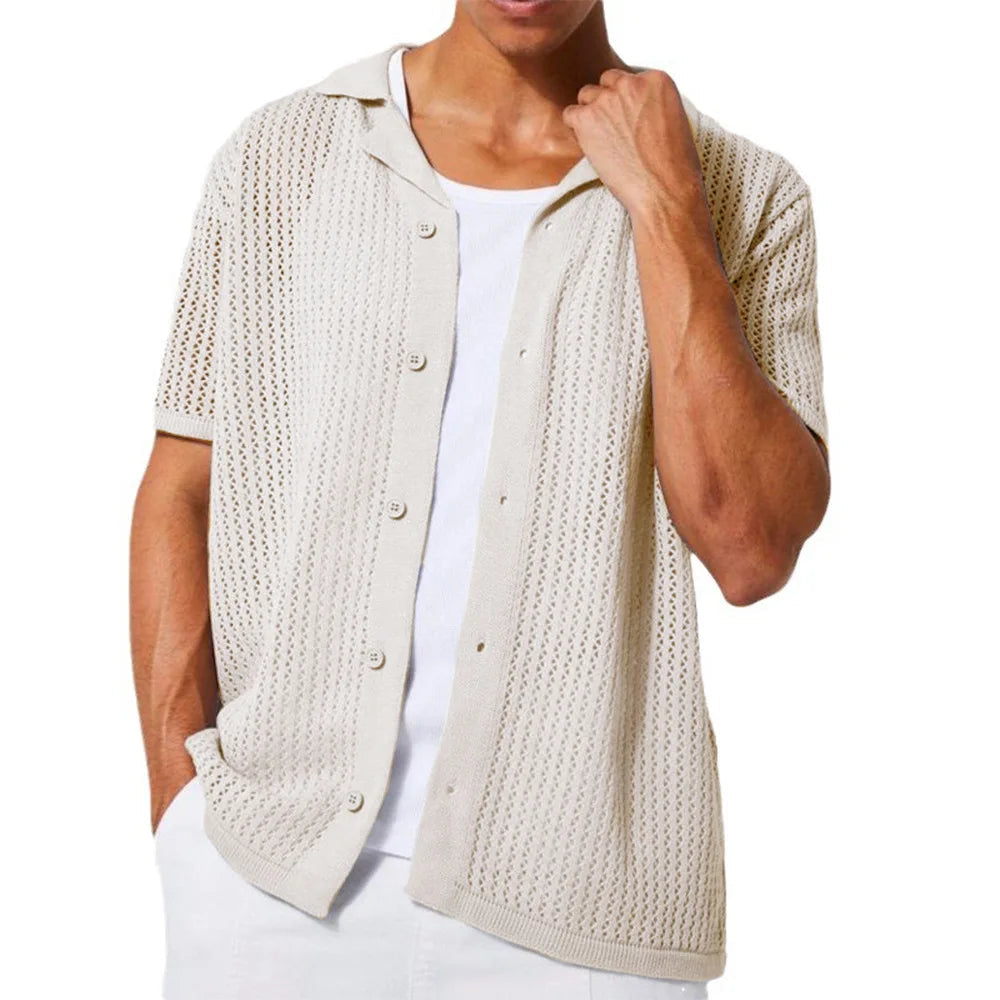 Devon Knitted Short-Sleeve Shirt