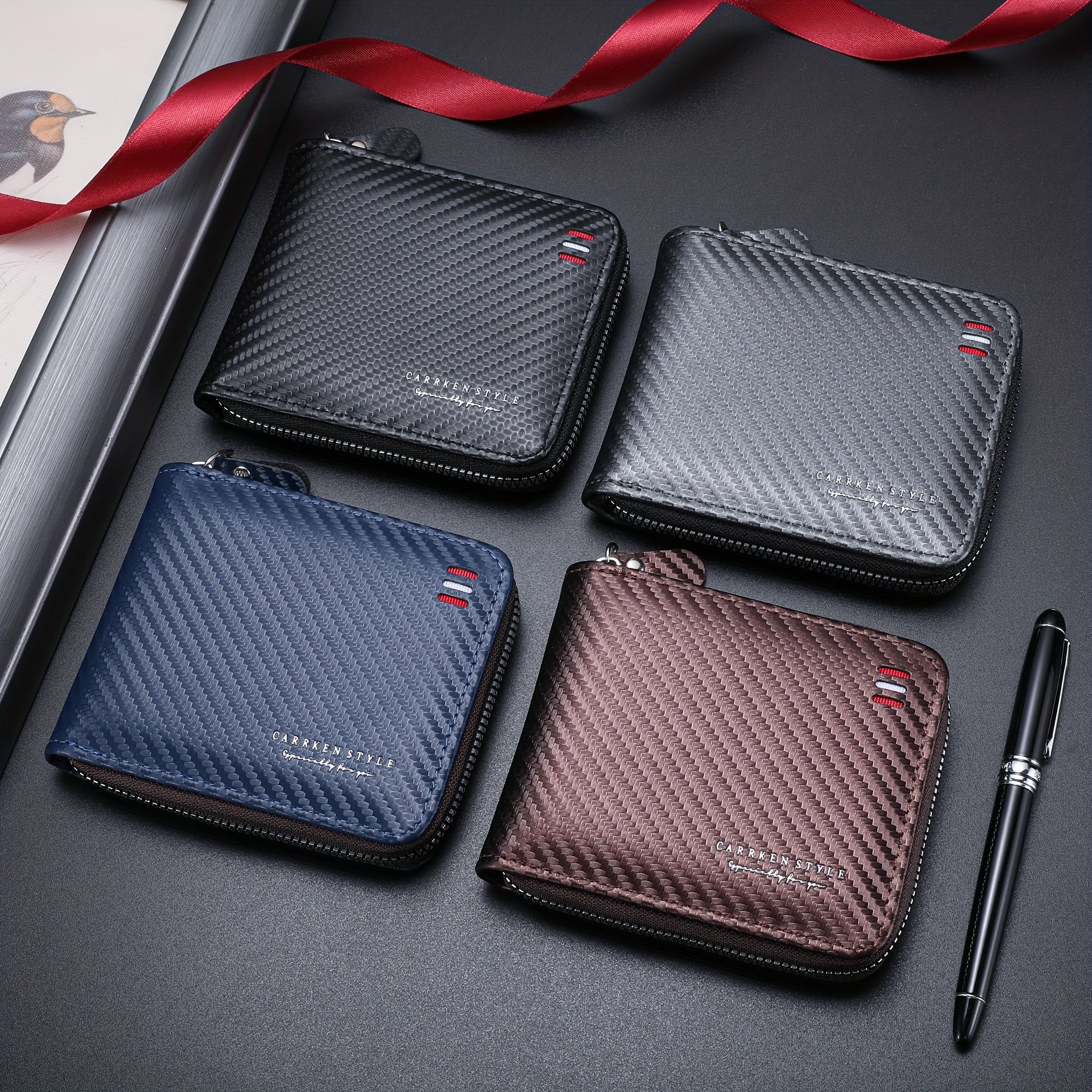 Carbon Fiber PU Leather Wallet – Sleek. Secure. Everyday-Ready