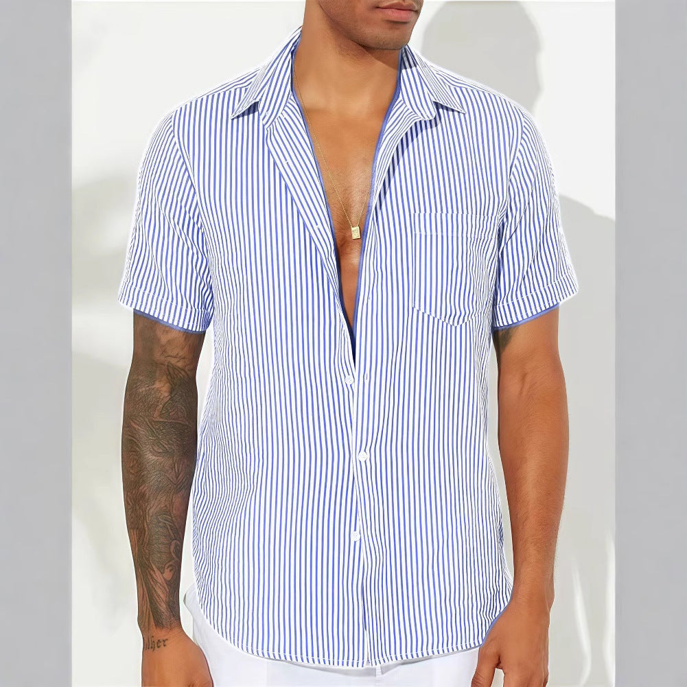 Pinstripe Summer Shirt — Short Sleeve
