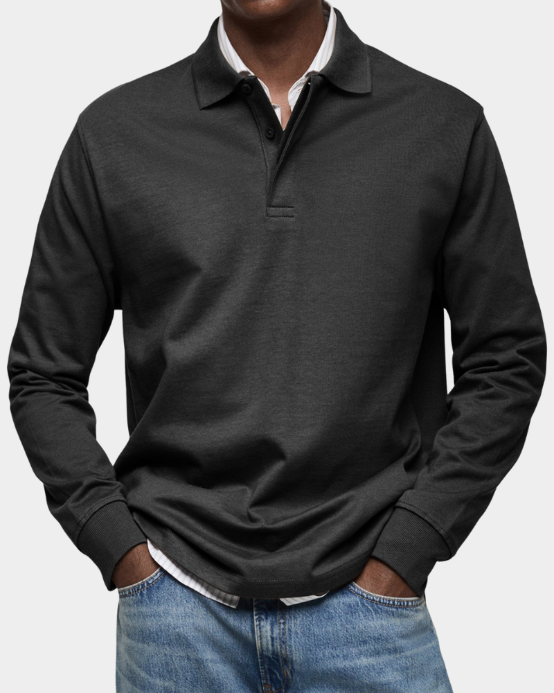 Wilson Langarm-Poloshirt Schwarz | Fayymont