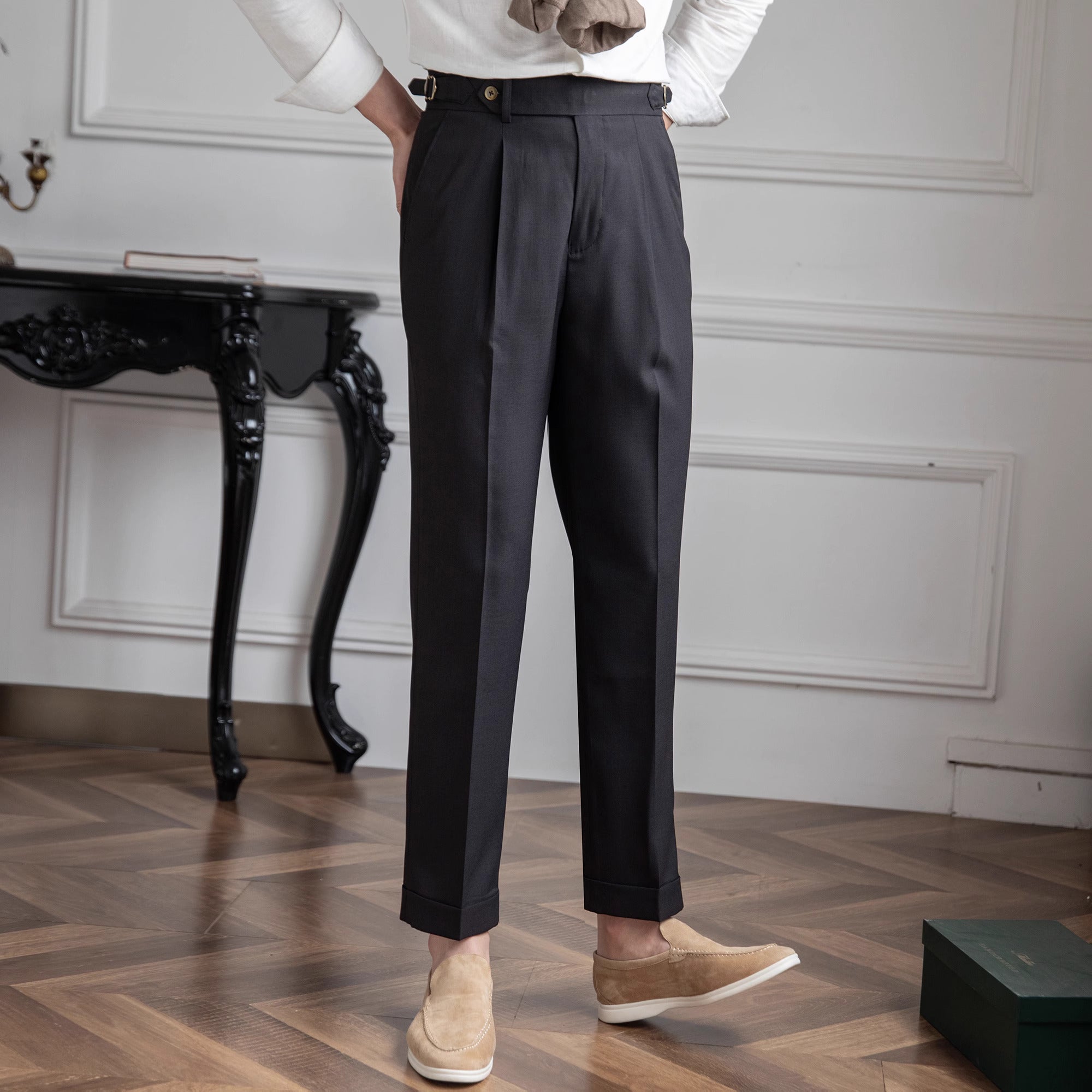 Antibes Straight Fit Single Pleated Trousers