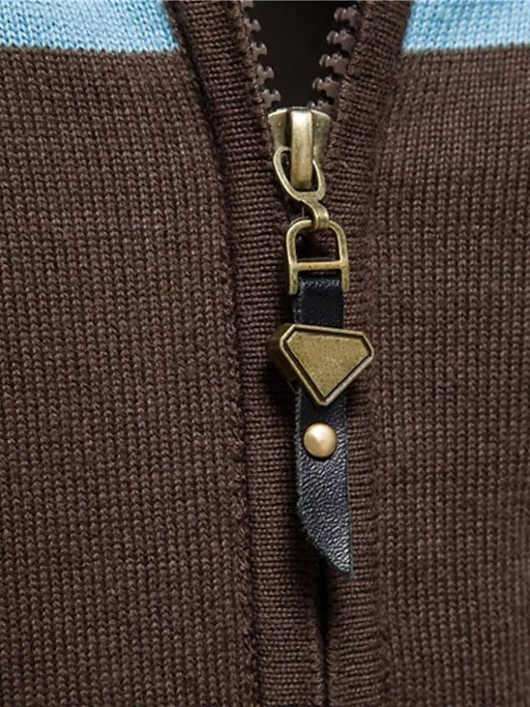 Cardigan Sweater Zipper Standing Collar Knitwear - Fayymont Co