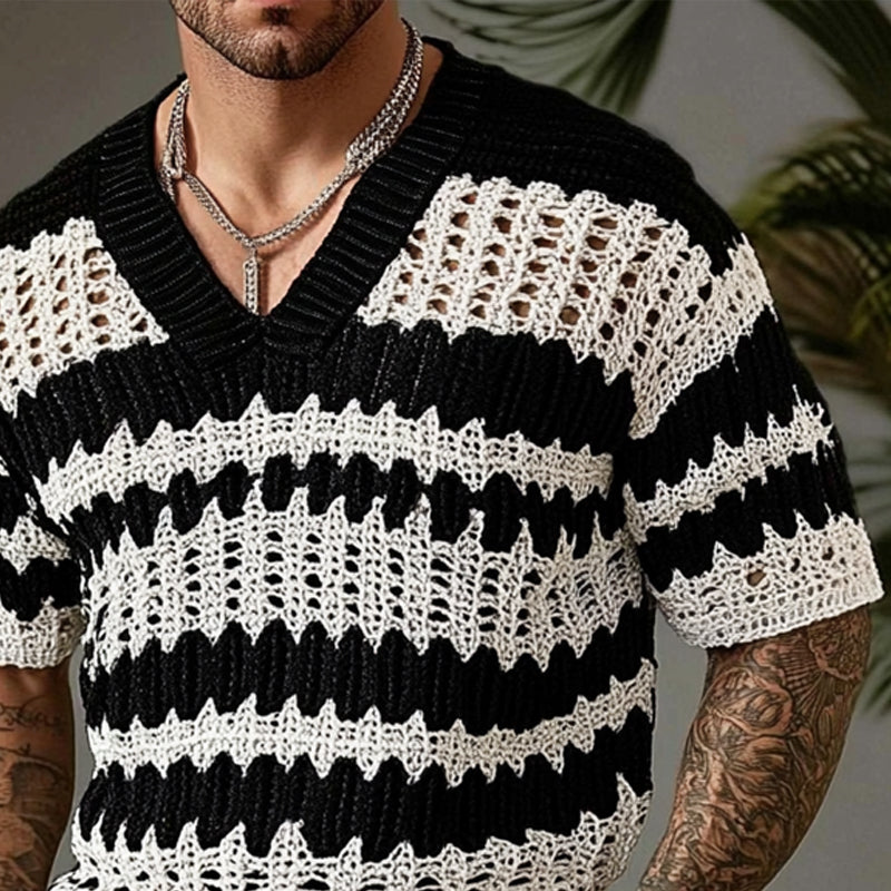 Portland Contrast V-Neck Knit