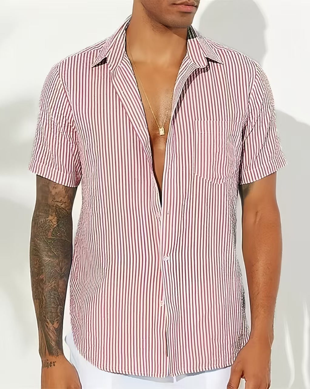 Pinstripe Summer Shirt — Short Sleeve