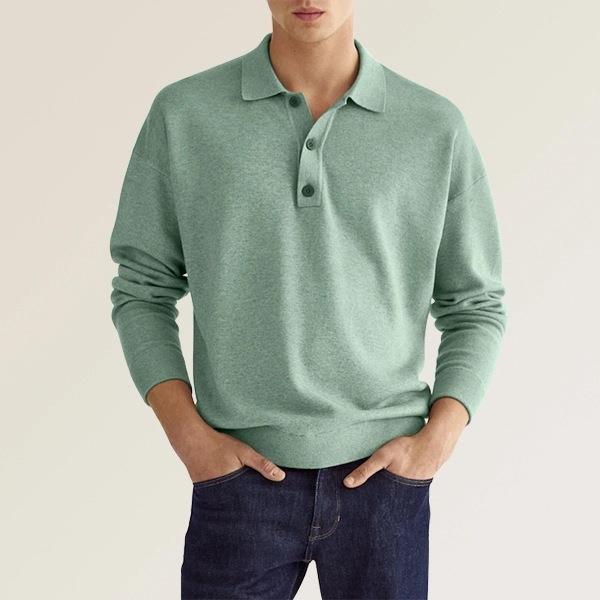 Loxley | Men’s Polo Shirt – Long Sleeve Knit Cotton Blend