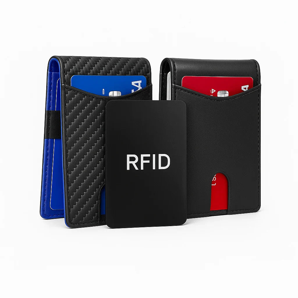 CarbonVault™ Duo – Ultra Slim RFID-Blocking Wallet | Premium Box + Free Sleeve (Save 20%)