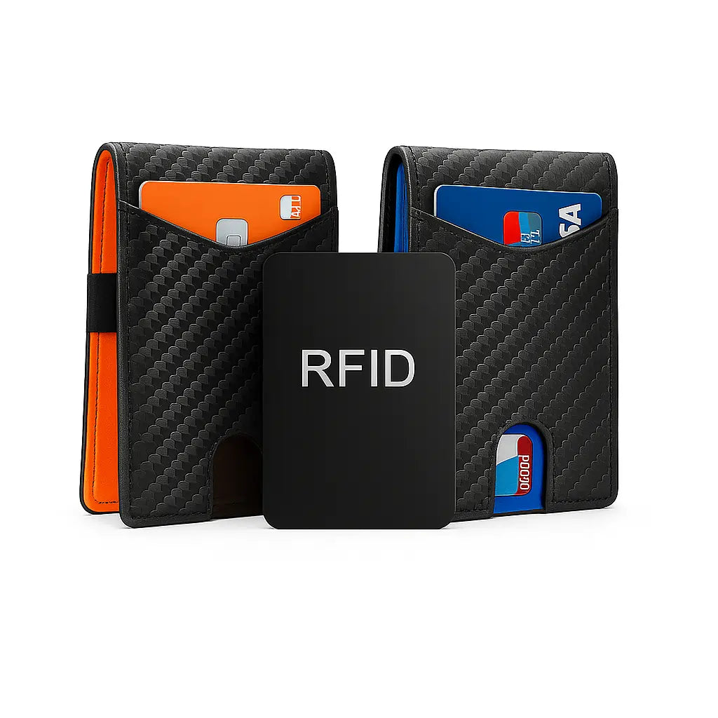 CarbonVault™ Duo – Ultra Slim RFID-Blocking Wallet | Premium Box + Free Sleeve (Save 20%)