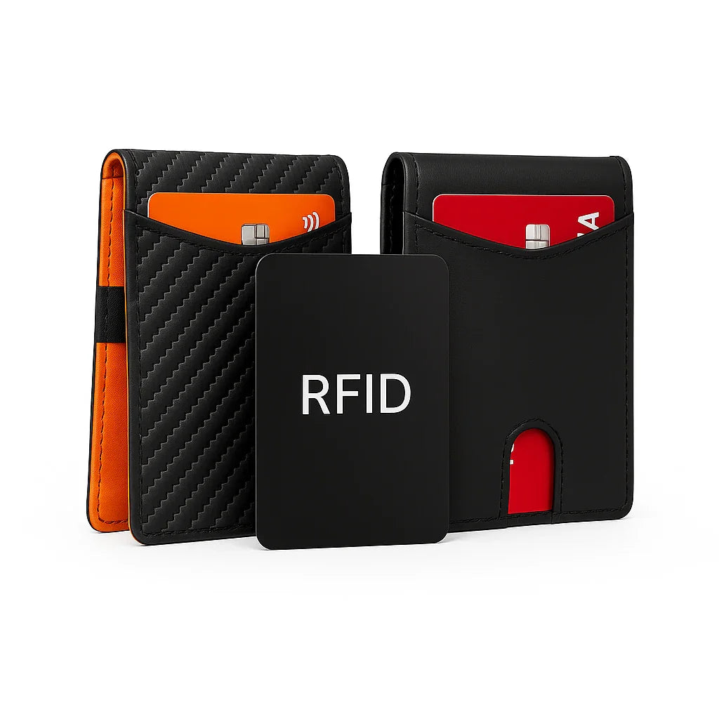 CarbonVault™ Duo – Ultra Slim RFID-Blocking Wallet | Premium Box + Free Sleeve (Save 20%)