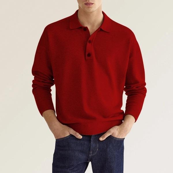 Loxley | Men’s Polo Shirt – Long Sleeve Knit Cotton Blend