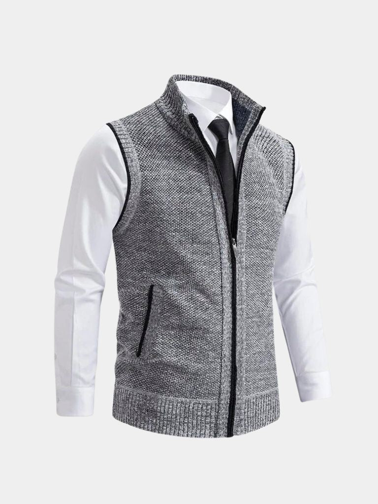 Elegant Full-Zip Sweater Vest - Fayymont Co